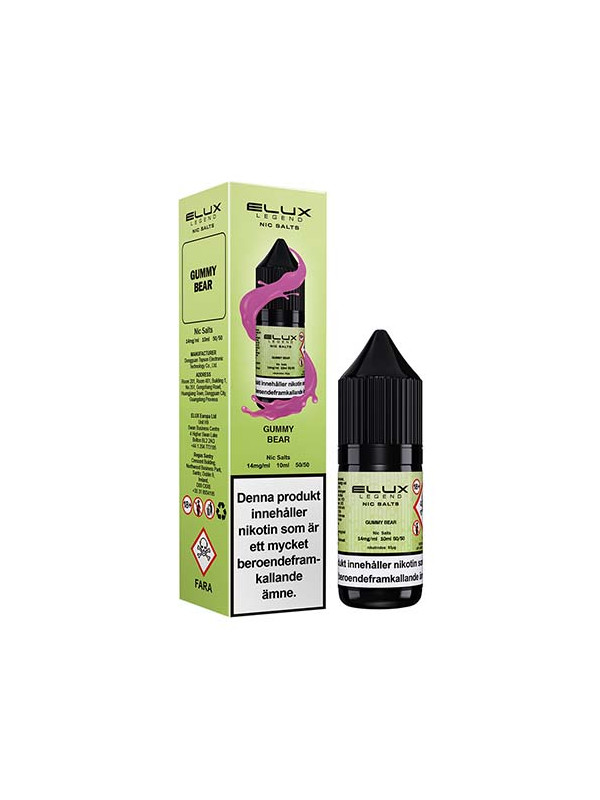 elux gummy bear liquid Gummy Bear Elux Legend Nic Salt E-Liquid Pack of 10 – Buy Vapes Bulk main image 0